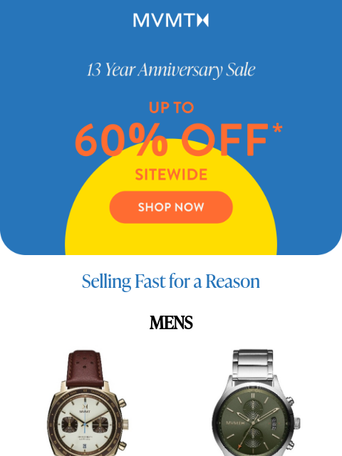 mvmt newsletter: Gift, Save, Celebrate With Us: Anniversary Sale