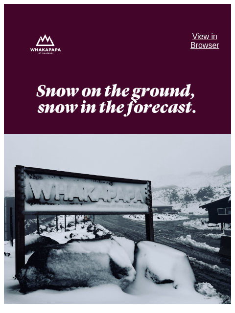 whakapapa newsletter: Snow on the ground, snow in the forecast.