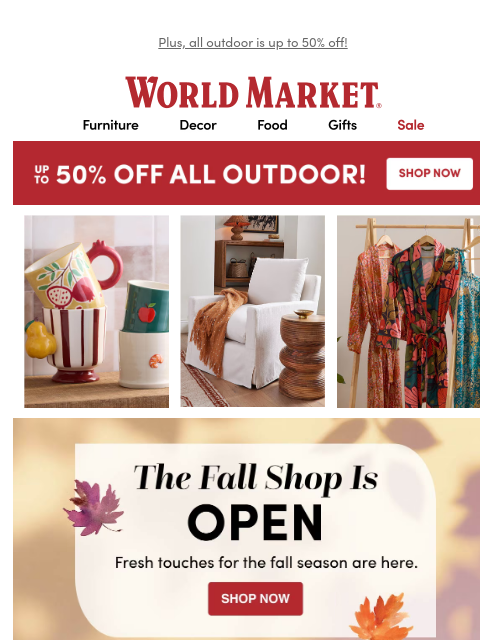 emailworldmarket newsletter: We’re getting giddy for FALL! First peek INSIDE.
