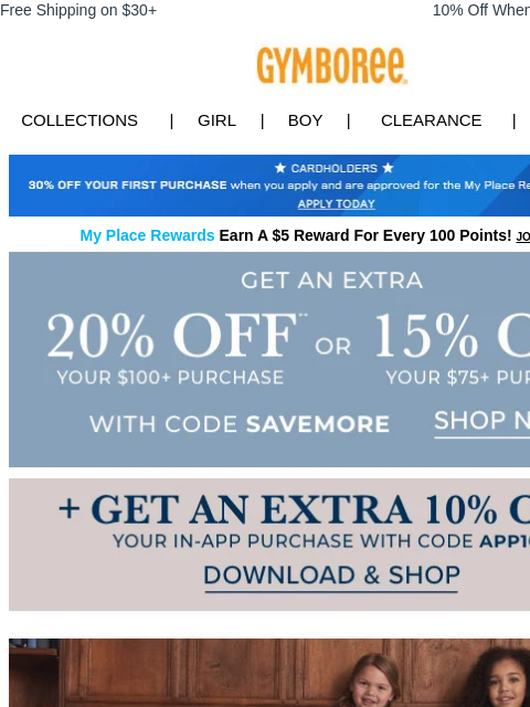 gymboree newsletter: Happening Now 🧡 20% Off your purchase