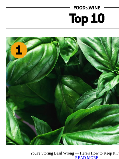 foodandwine newsletter: You're Storing Basil Wrong — Here's How to Keep It...