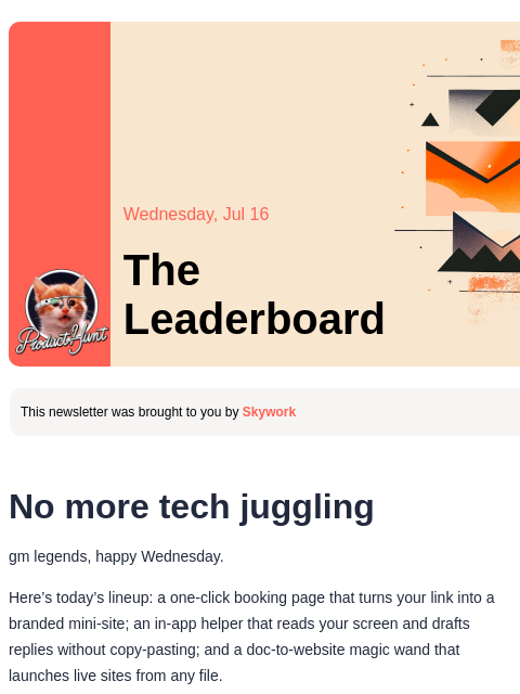 producthunt newsletter: 😸 Booking app that actually converts