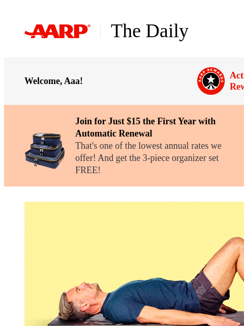 aarp newsletter: The Daily — #1 Exercise for Belly Fat