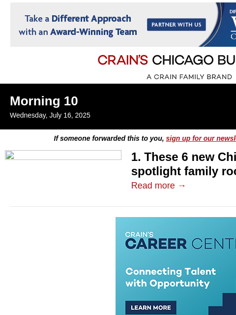 crainalerts newsletter: New restaurants showcase family roots