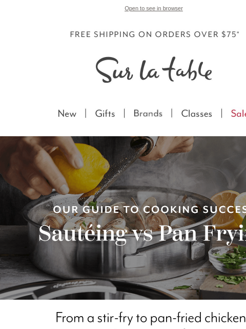 surlatable newsletter: Sauté vs. Sear: It’s More Than Just Heat  
