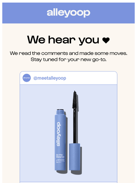 meetalleyoop newsletter: We hear you 💬