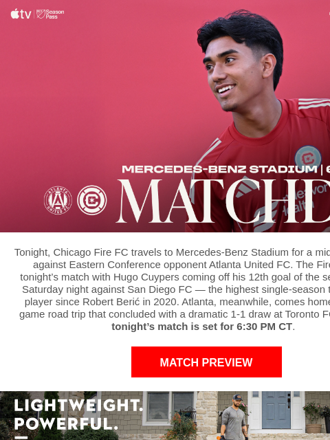 chicagofirefc newsletter: TONIGHT: Chicago Fire vs Atlanta United