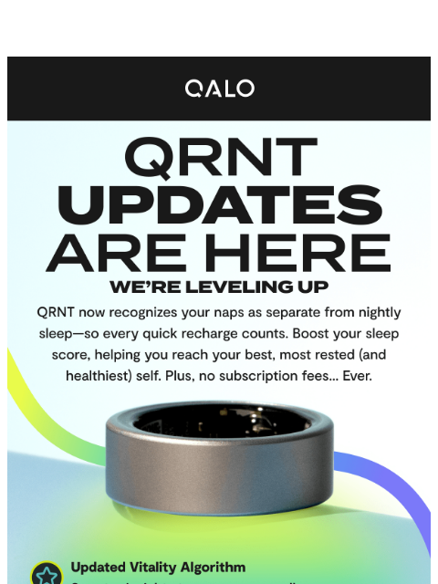 qalo newsletter: Have you heard? QRNT has upgraded!
