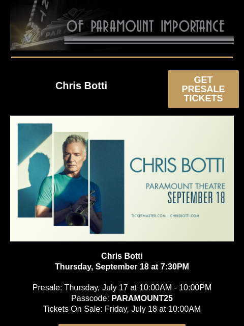 kroenkeentertainment newsletter: Chris Botti | FLOW WORLD TOUR | Jason Bonham's Led...