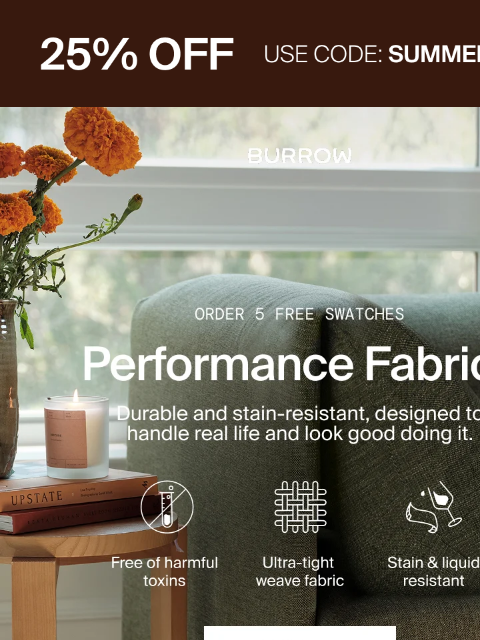 burrow newsletter: 5 swatches on us