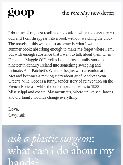 goop newsletter: the Thursday newsletter