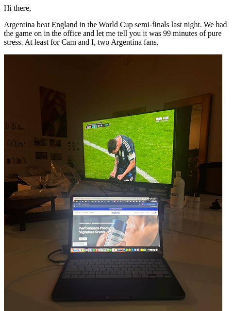 usehuron newsletter: World Cup semis got you sweating?