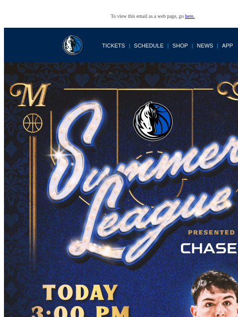 mavsmail newsletter: Summer League Game 4: TODAY at 3 PM ☀️🏀