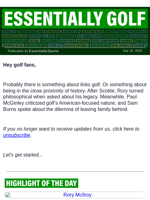 newsbreakexpress newsletter: Rory’s Philosophical Take, Burns’s Family Update &...
