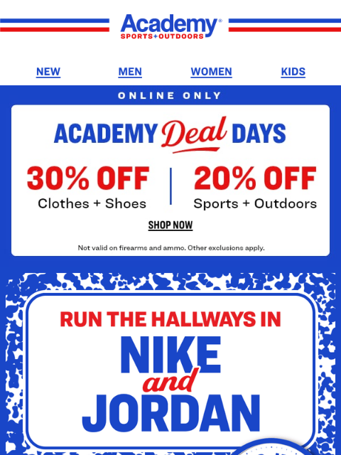 academy newsletter: Beat the Clock: Save 30% on Clothes + Shoes Online