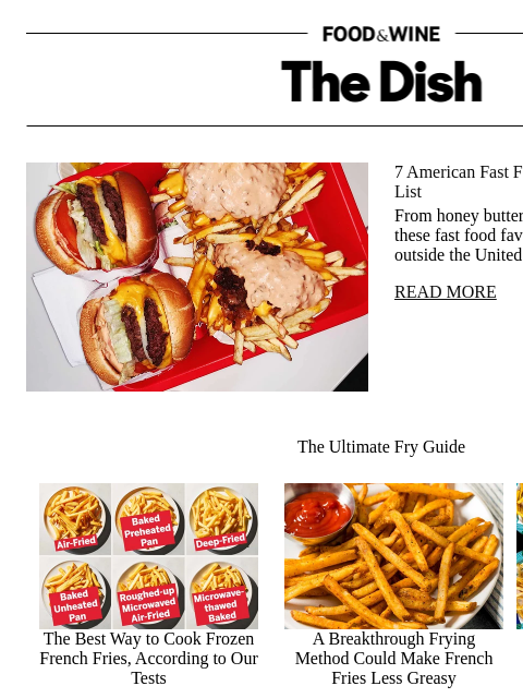 foodandwine newsletter: 7 American Fast Food Orders for Your Bucket List
