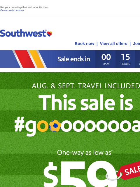 southwest newsletter: $59 sale! FINAL DAY