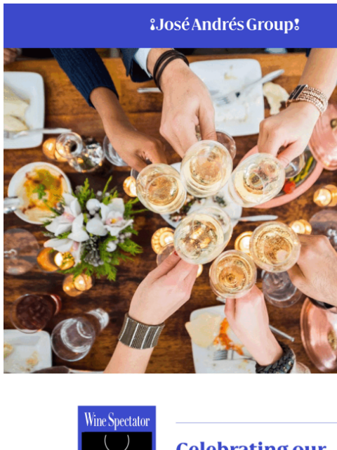 joseandres newsletter: Celebrate our 2026 Wine Spectator Award Winners 🍷