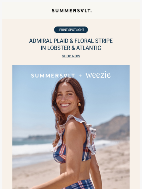 summersalt newsletter: Meet Admiral Plaid: The Print Your Summer Needs