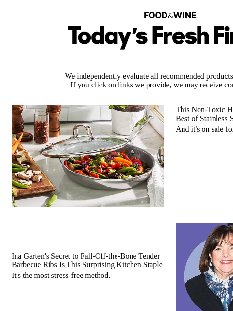 foodandwine newsletter: Ina Garten's Secret to Fall-Off-the-Bone Tender Ri...