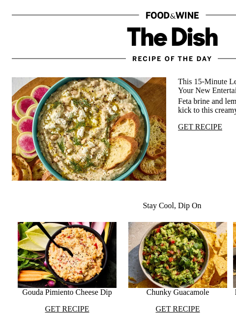 foodandwine newsletter: Lemony White Bean Dip