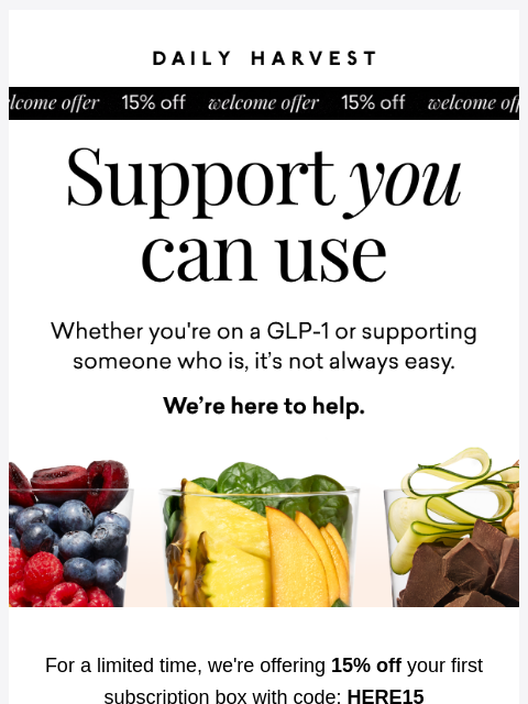 daily-harvest newsletter: Customers are loving our GLP-1 Support Bundle