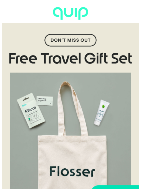 getquip newsletter: FREE Gift Set | Last call for take off 🛫
