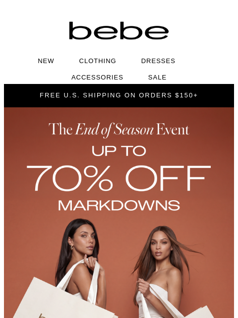 bebe newsletter: The best styles won't stay for long.
