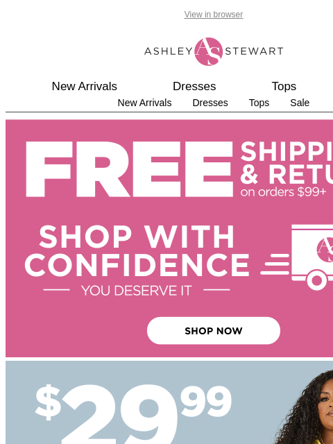 ashleystewart newsletter: 👗$29.99 DRESSES (in-store & online)🎉