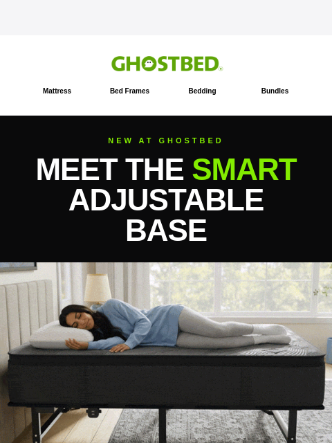 ghostbed newsletter: NEW! Introducing the SMART Adjustable Base