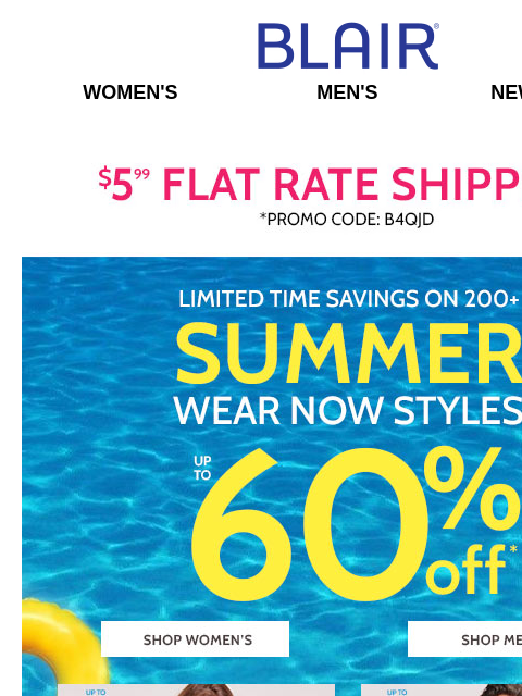 WEB WOW! $19.99 Pilot Shirts – ALL SIZES! → Dive Into 60% Off Summer Wear Now Styles! → SAVE 75% on Sizzling HOT Clearance Items! Blair Women's Men's New Arrivals $5.99 FLAT RATE SHIPPING!