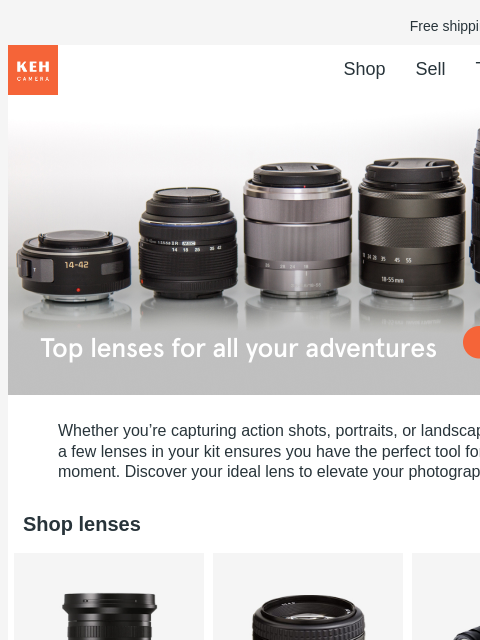 Shop our selection pre-owned lenses from top brands. Free shipping on orders $75+ KEH logo Shop Sell Trade Blog Gear with soul for people with vision Gear with soul for people with vision Whether you