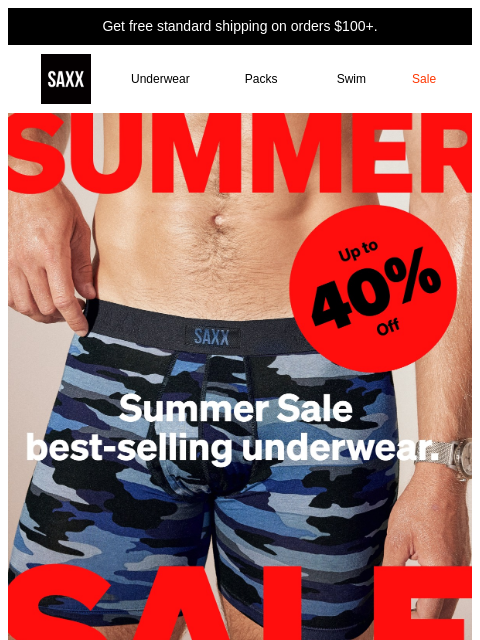 saxxunderwear newsletter: Save up to 40% on best-selling underwear