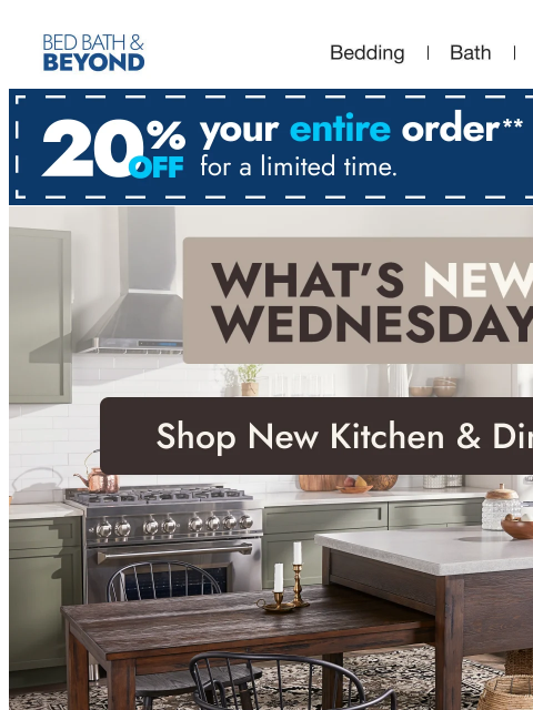 bedbathandbeyond newsletter: What’s New Wednesday: Kitchen 🧑‍🍳