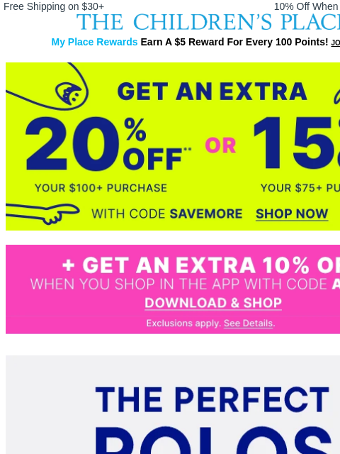 childrensplace newsletter: It's Time to Find Your Perfect $5 & Up Polo 👕