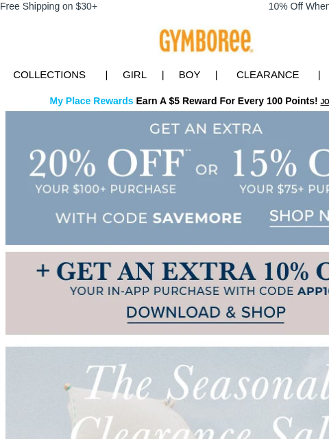 gymboree newsletter: Want 20% Off your order? 🥰 Just spend $100 or mor...