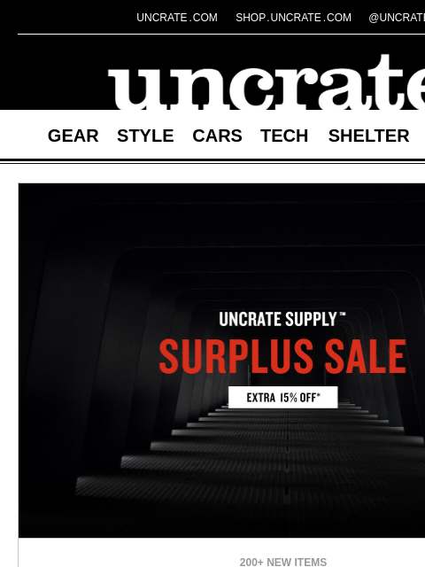 uncrate newsletter: Uncrate Surplus Sale & more