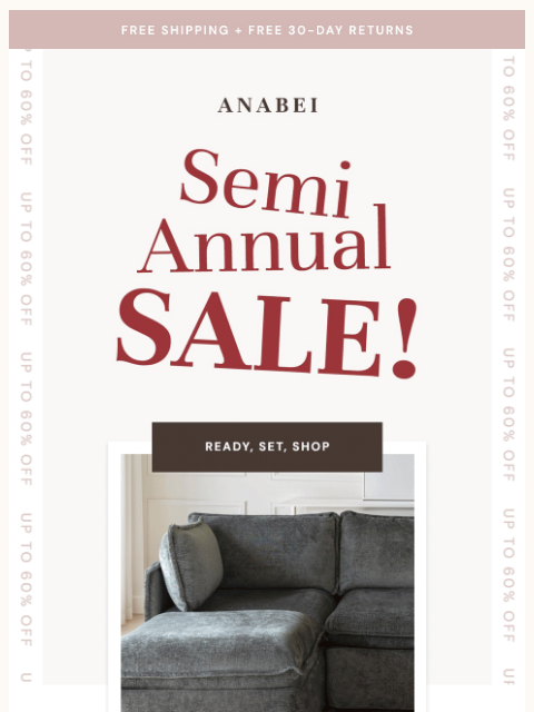 anabei newsletter: IT’S ON: Semi-Annual Sale!