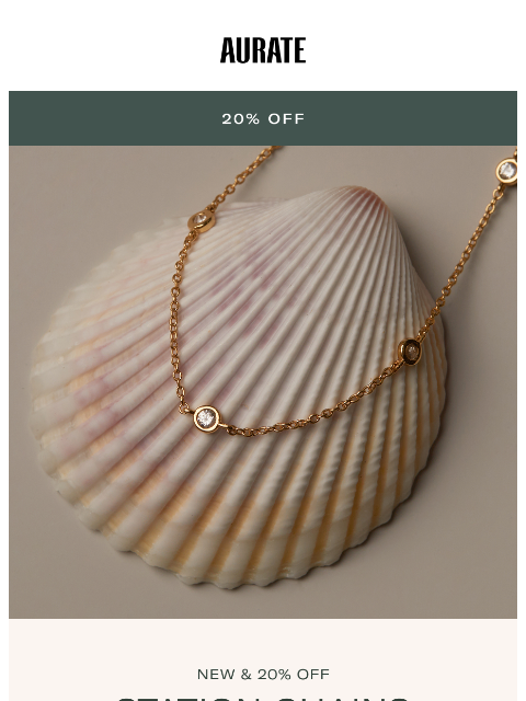 auratenewyork newsletter: NEW STATION CHAINS 20% OFF