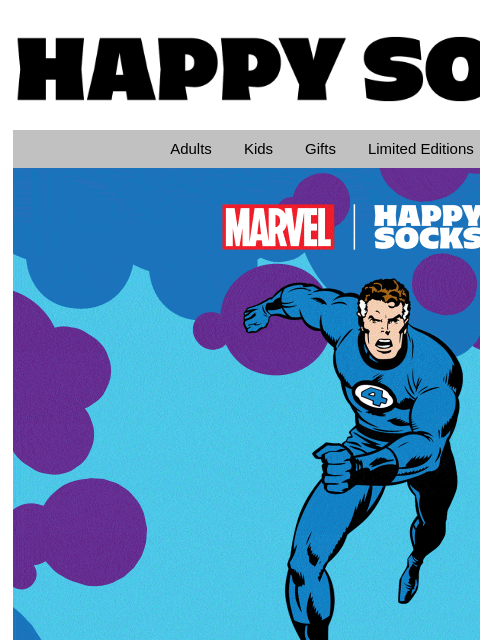 happysocks newsletter: Fantastic Four, Fantastic Socks!