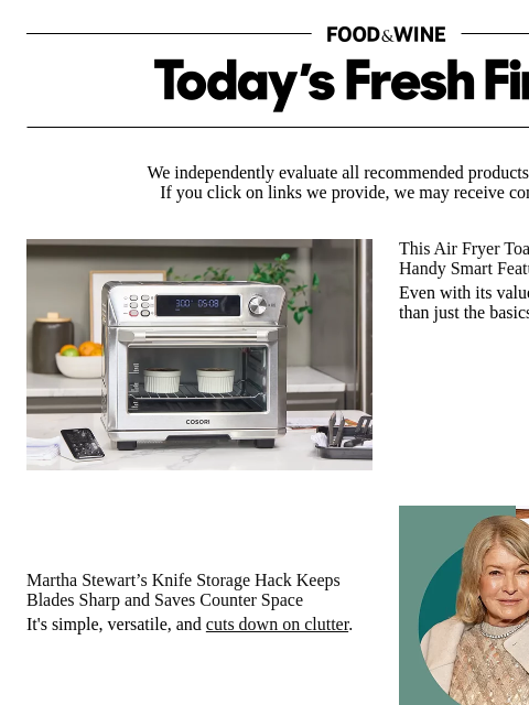 foodandwine newsletter: Martha's Space-Saving Knife Storage Hack