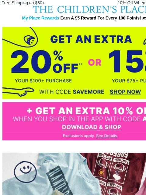 childrensplace newsletter: <<<Here's the tee>>> $3.99 & Up Graphic Tees + Sho...