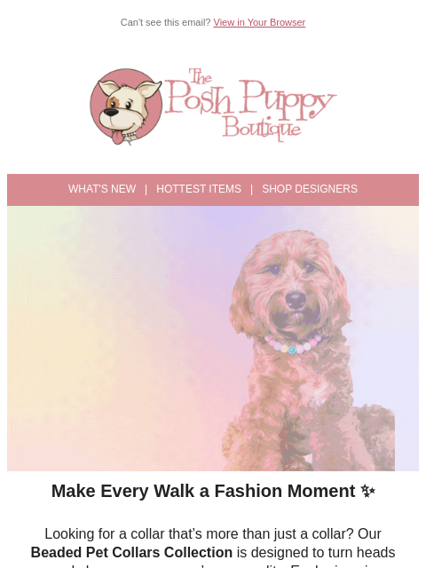poshpuppyboutique newsletter: 💎 Your Pup’s New Favorite Accessory: Beaded Colla...