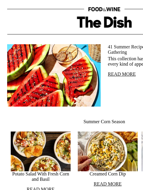foodandwine newsletter: 41 Summer Recipes for Your Next Outdoor Gathering