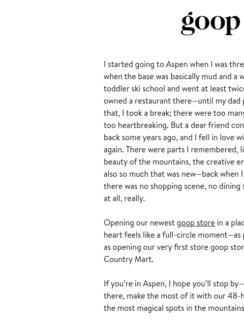 goop newsletter: the Thursday newsletter
