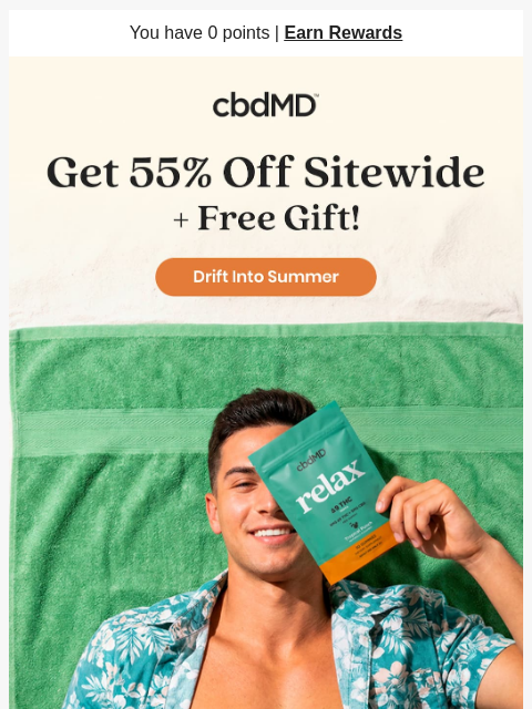 cbdmd newsletter: Drift Into 55% Off!