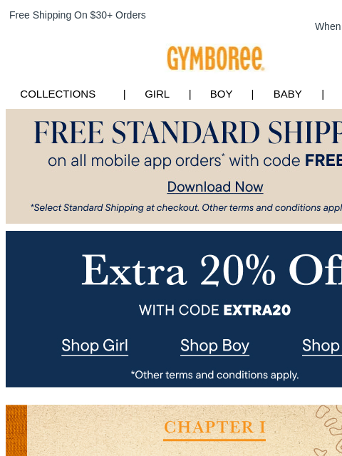 gymboree newsletter: Don't Miss Extra 40% Off Clearance (Code: EXTRA40)