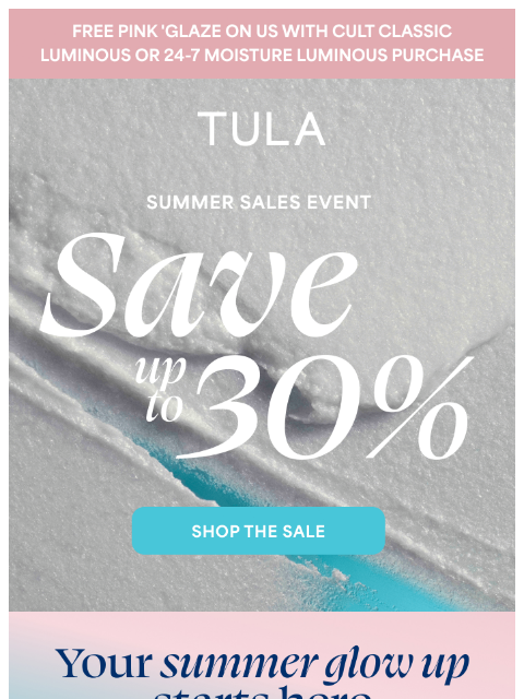 tula newsletter: Summer sale event—up to 30% off is on ☀️