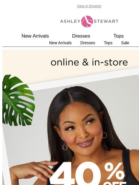 ashleystewart newsletter: New: 40% off bras