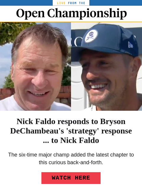 golfdigest newsletter: Faldo-Bryson 'strategy' dispute continues